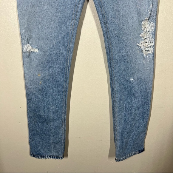 RE/DONE Levi’s USA Women’s High Rise Button Fly Denim Distressed Jeans Size 24 - Picture 3 of 16